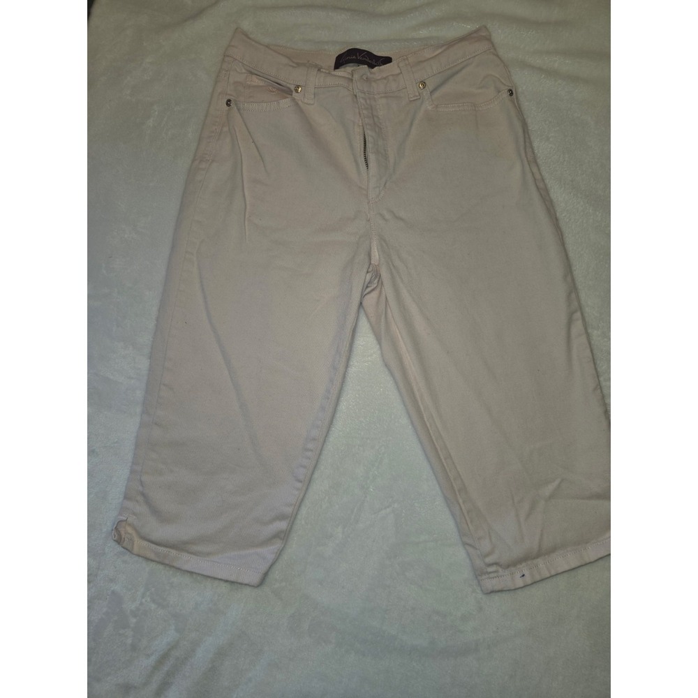 095-Gloria Vanderbilt Amanda Capri Jeans Womens Size 6 Pink Stretch Denim
